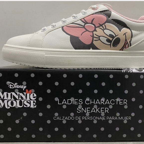 Disney 2025 Minnie Mouse Pink Ladies Character Sneakers Shoes Women Size 10 - Picture 1 of 6